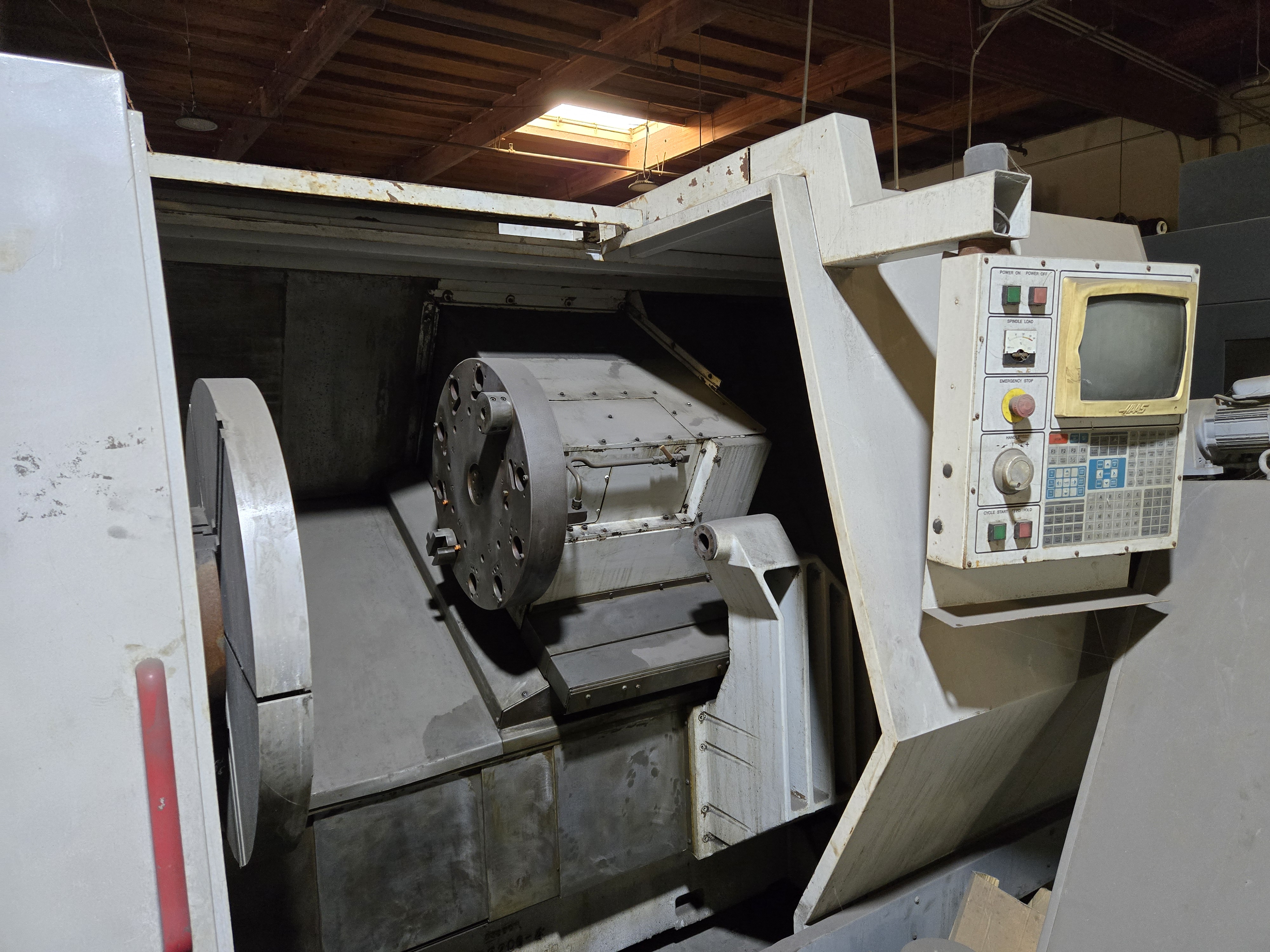 1998 Haas HL-6 CNC Lathe – front view with turret and control