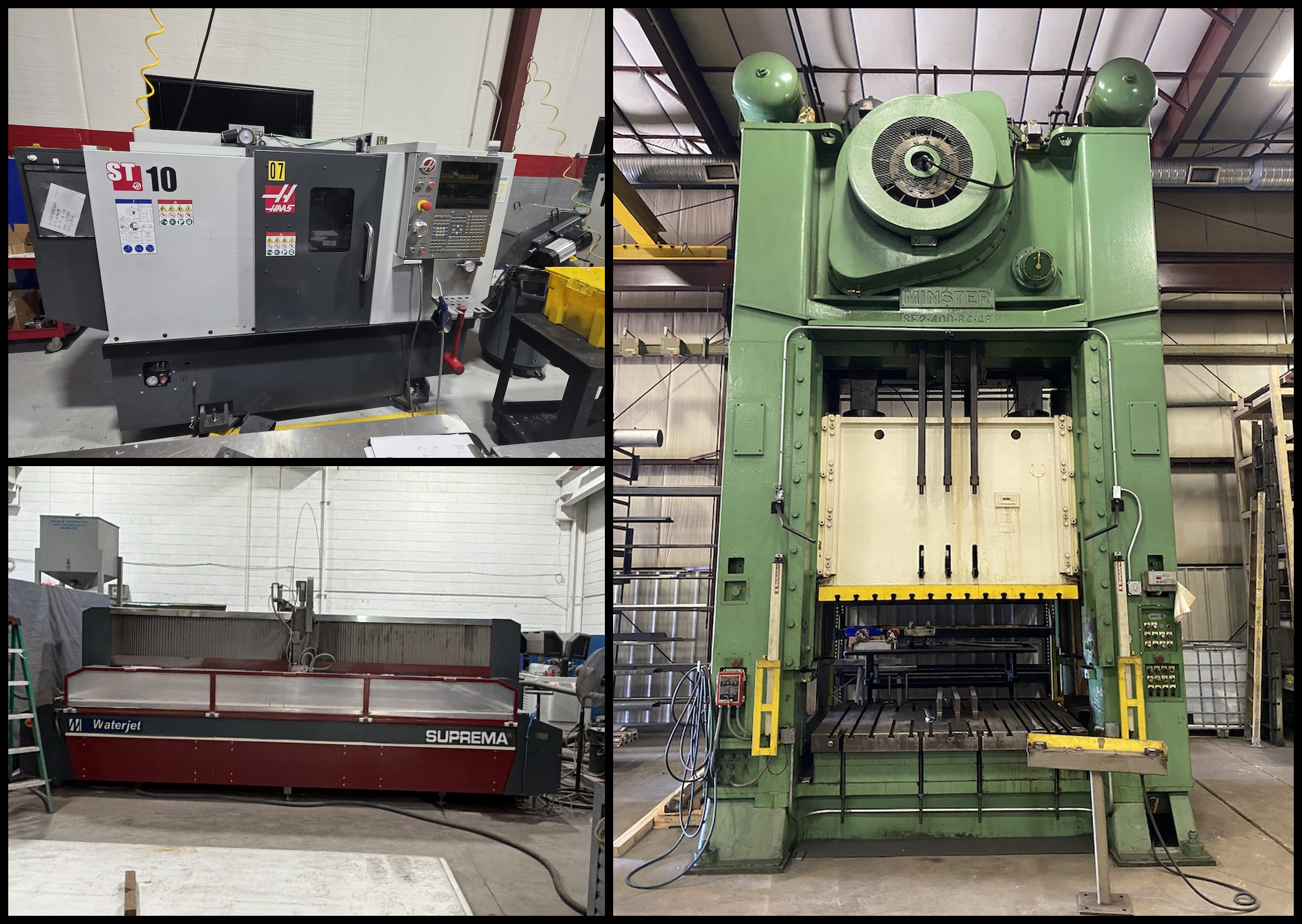 Late Model Metalworking - Haas CNC, Water jet, Matsura, Minster and more