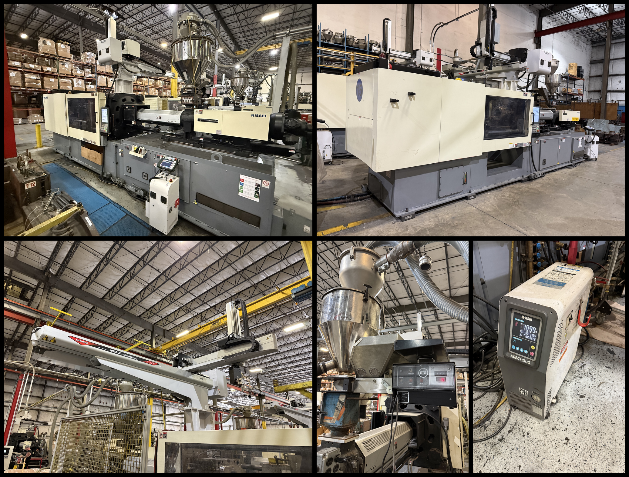 Late Model Nissei Injection Molders and Auxilary Equipment