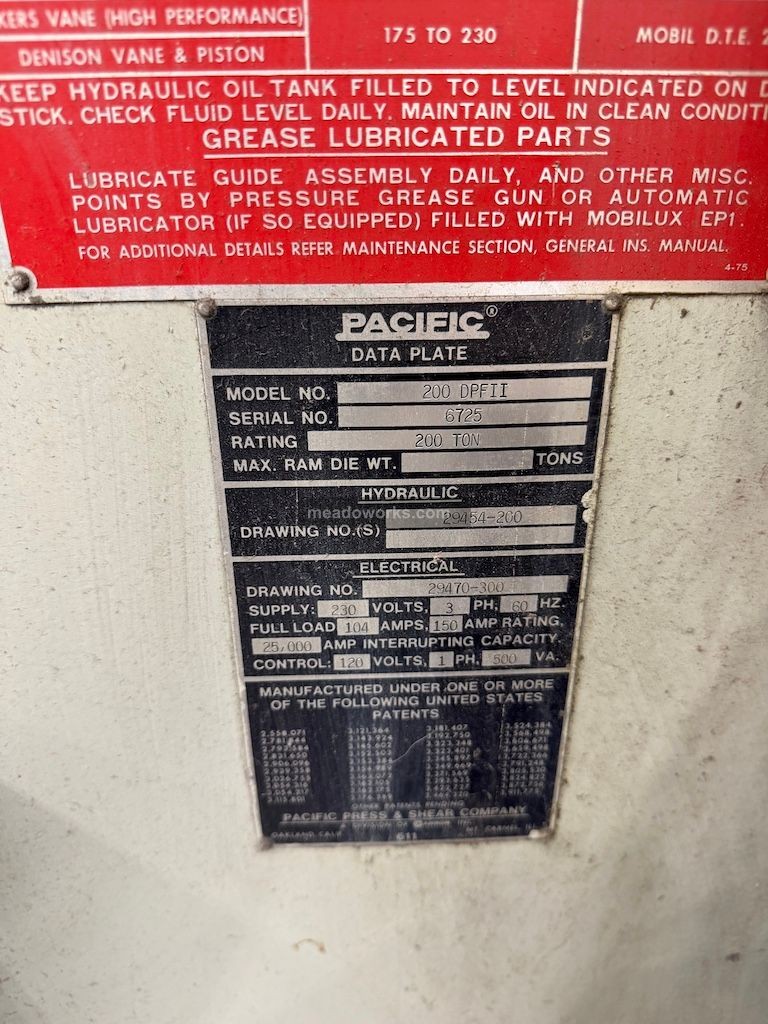 Pacific PressFormer II 200 Ton Hydraulic Press - Image 12