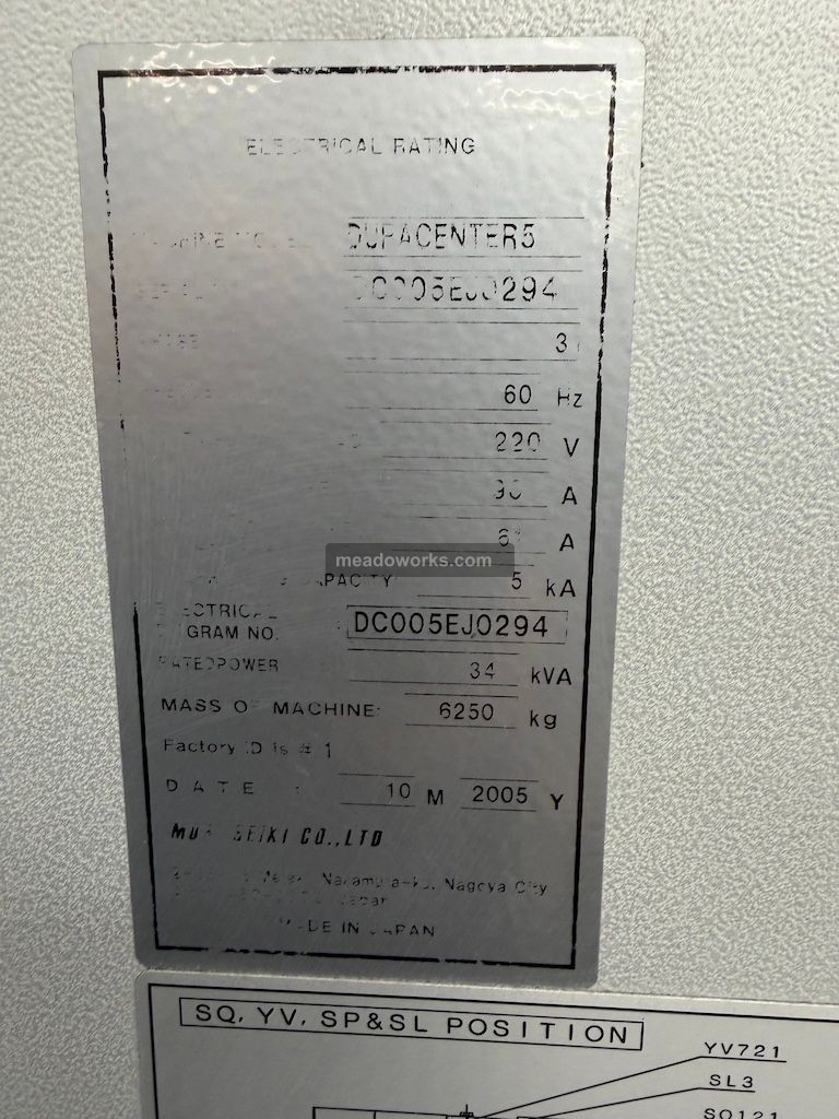 2005 Mori Seiki Duracenter 5 CNC Vertical Machining Center - Image 2