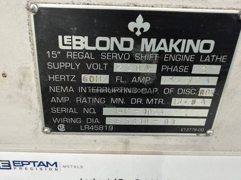 Makino Regal Servo Shift 15" Engine Lathe - Image 7