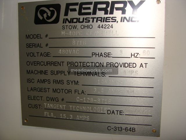 2002 Ferry M-40PC Single Station Clamshell-Style Rotational Molding Machine - 1754-13.jpg