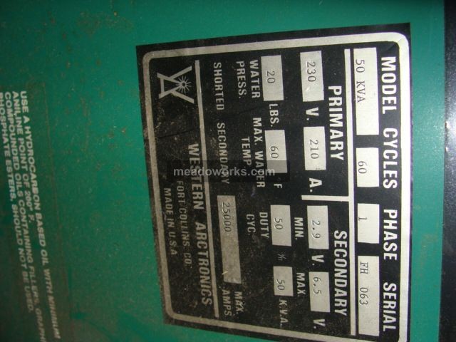 Western Arctronics 50 Kva Spot Welder - 1762-3.jpg