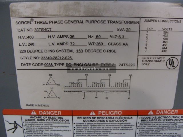 Sorgel 30T6HCT -Three Phase General Purpose 30 Kva Transformer - 2001-1.JPG