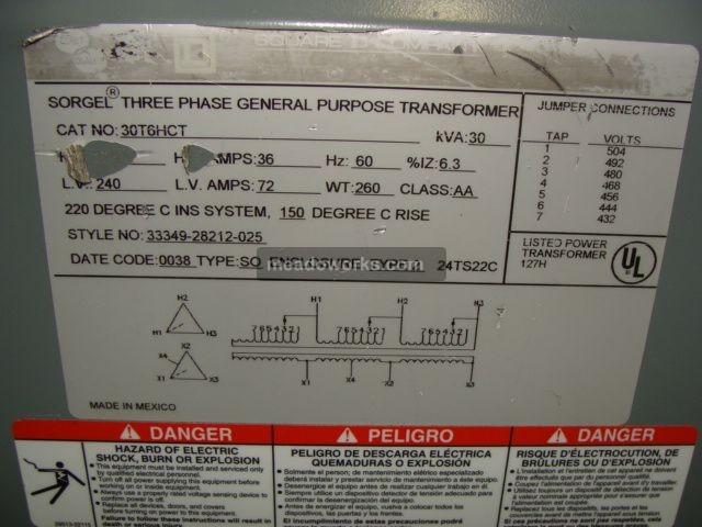 Sorgel 30T6HCT - Three Phase General Purpose 30 Kva Transformer - 2002-1.JPG