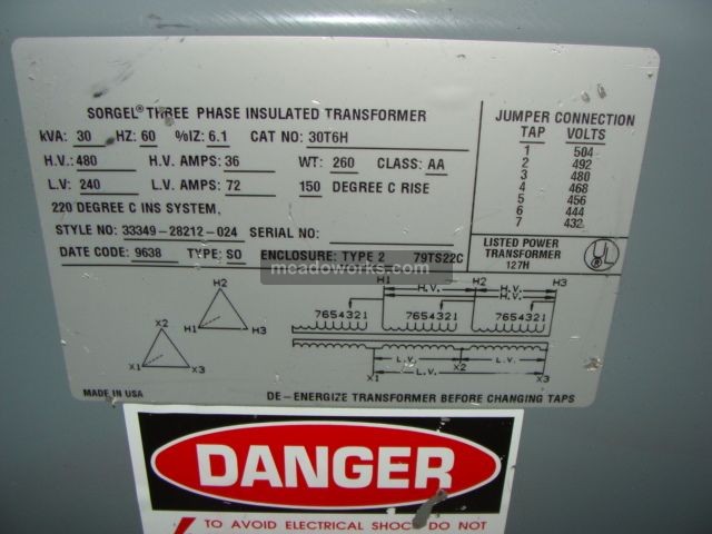 Sorgel 30T6H - Three Phase General Purpose 30 Kva Transformer - 2003-1.JPG