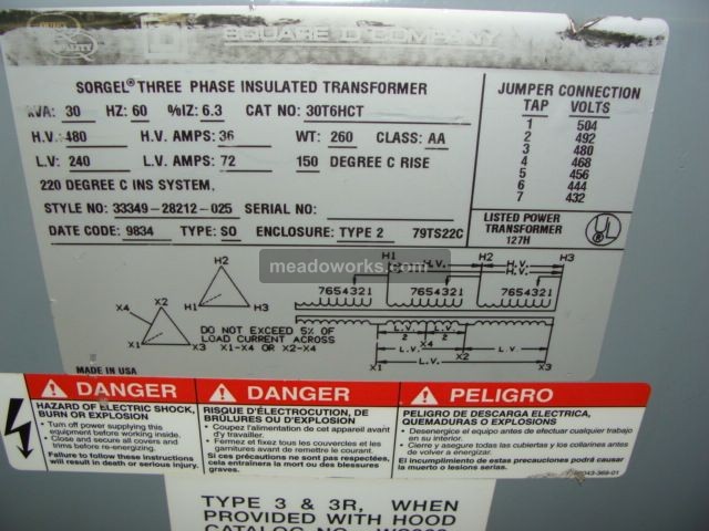 Sorgel 30T6HCT - Three Phase General Purpose 30 Kva Transformer - 2004-1.JPG