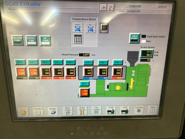 GC40 co-extruder HMI