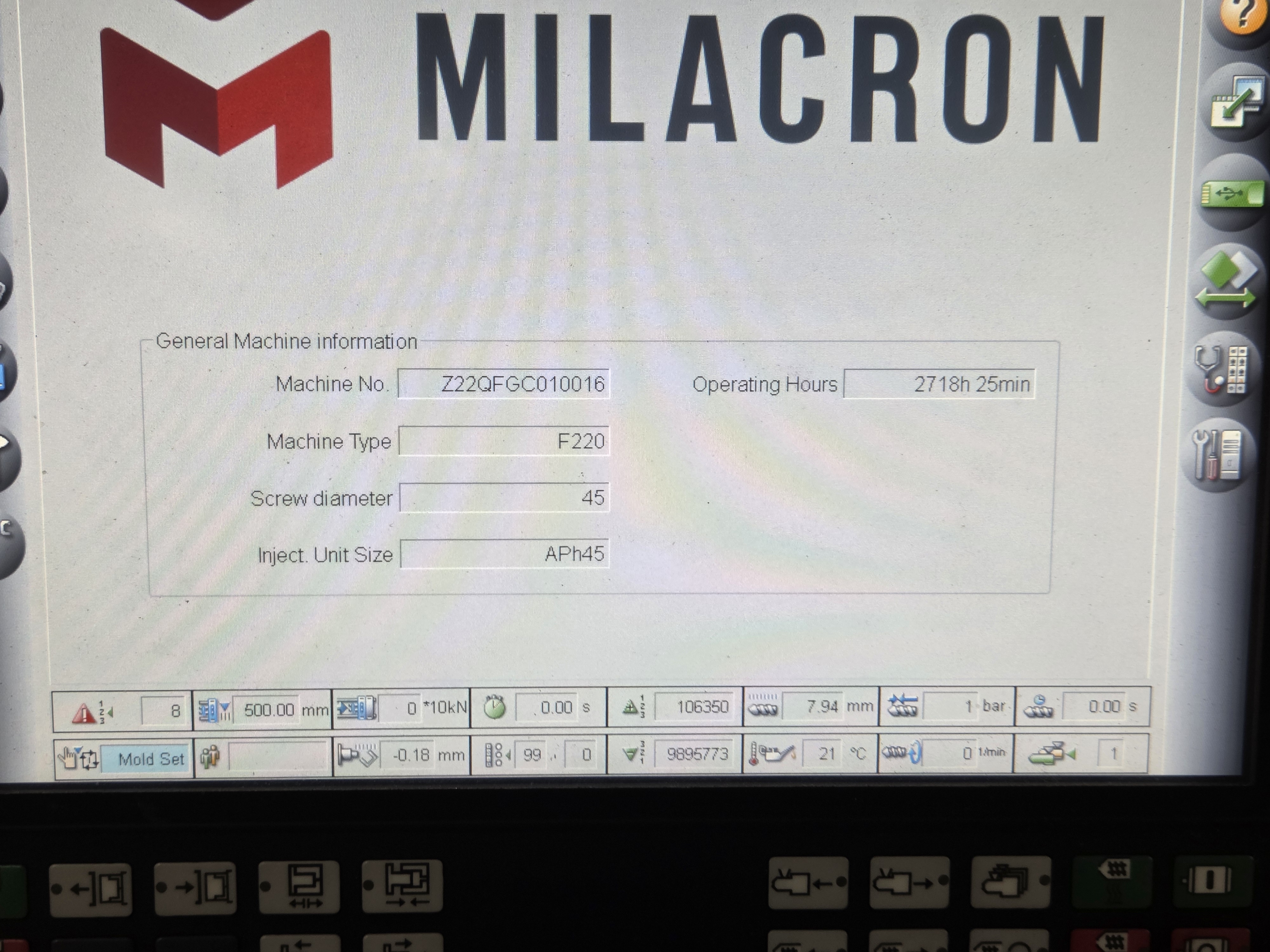 Used 2016 Milacron F220-APH45 horizontal injection molding machine - View 23