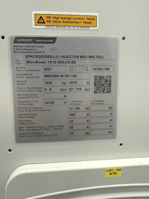 Used 2021 Wittmann MicroPower 15 / 10 H Injection Molding Machines: Horizontal - View 6