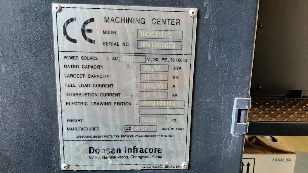 Used 2008 Doosan MV3016LHS Machining Centers, Vertical - View 4