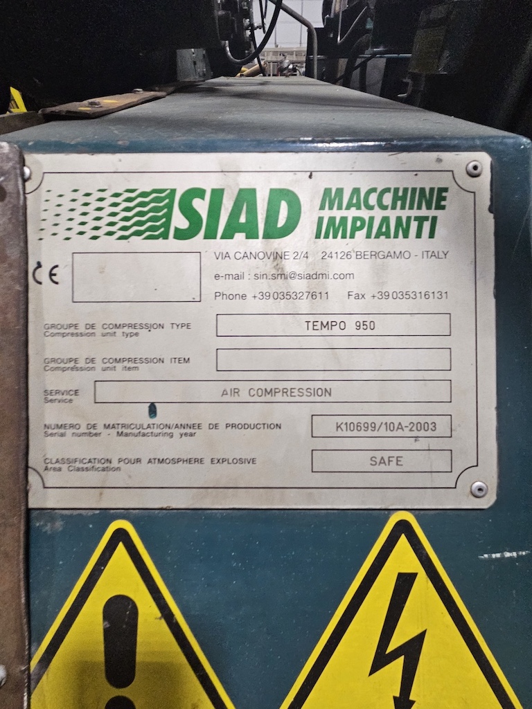 Used 2004 Siad Tempo 950 - High Pressure Air Compressors - High Pressure - View 6