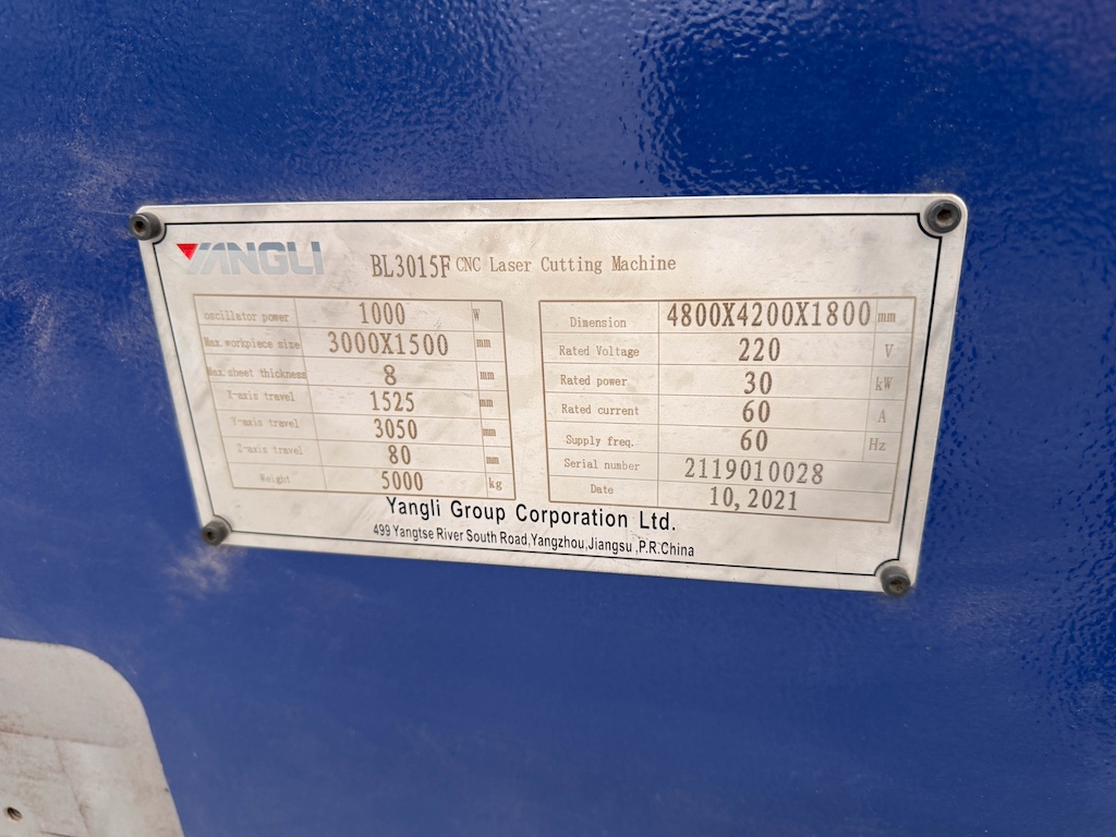 Used 2021 Yangli BL3015F-10 Laser Cutters - View 5