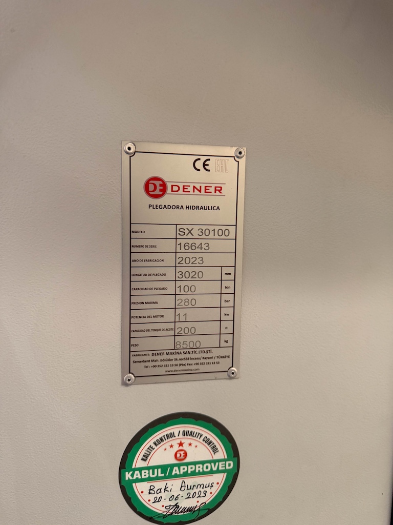 Used 2023 Dener Puma XL-30100 Press Brakes - View 10