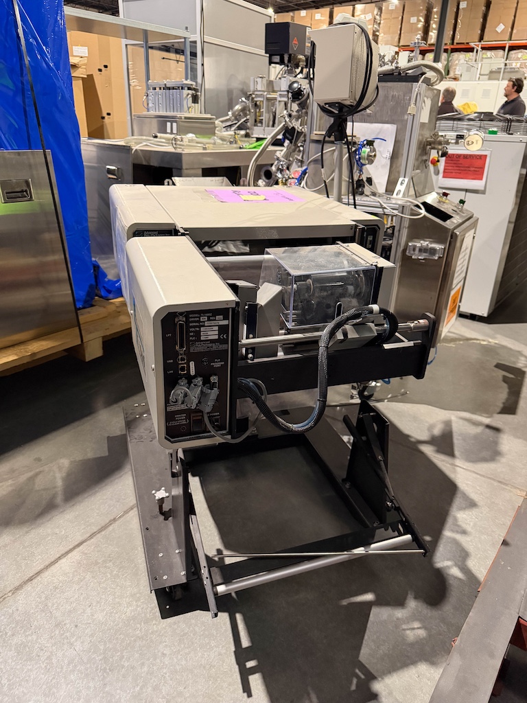 Used Advanced Poly-Packaging Vertical Bagger w/Ti-1000 Thermal Transfer Printer Conveyors - View 2