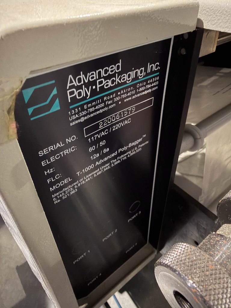 Used Advanced Poly-Packaging Vertical Bagger w/Ti-1000 Thermal Transfer Printer Conveyors - View 4