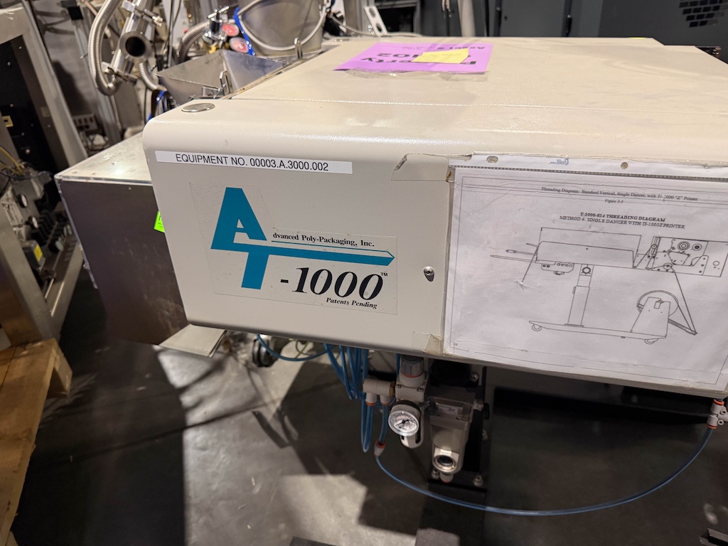 Used Advanced Poly-Packaging Vertical Bagger w/Ti-1000 Thermal Transfer Printer Conveyors - View 8