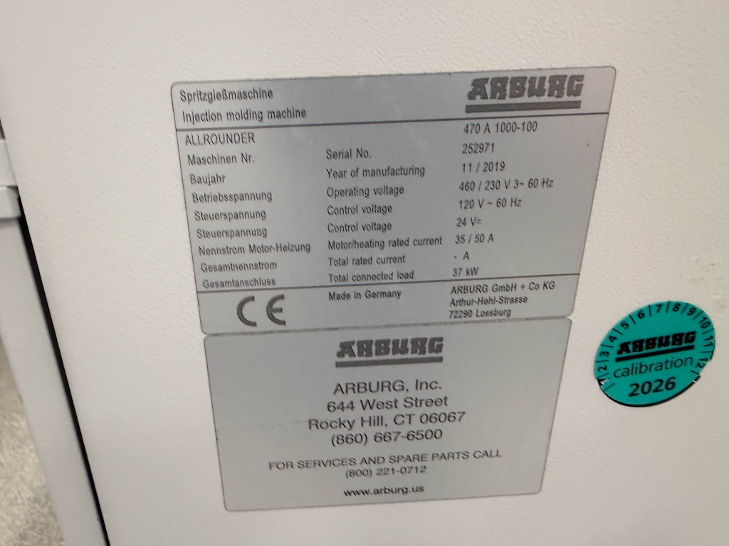 Used 2019 Arburg 110 Ton Injection Molding Machines: Horizontal - View 6