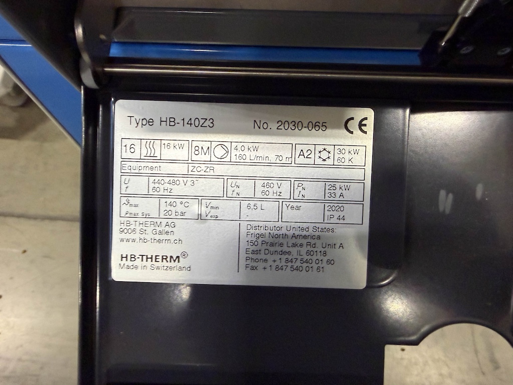 Used 2020 HB-Therm Thermolator New in HB-Therm Thermolator Water Temperature Controllers - View 2