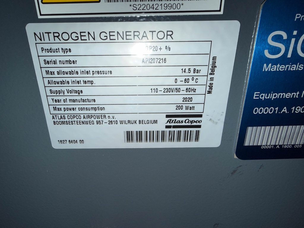 Used 2020 Atlas Copco Nitrogen Generator w/(2) Tanks Nitrogen Generators - View 9