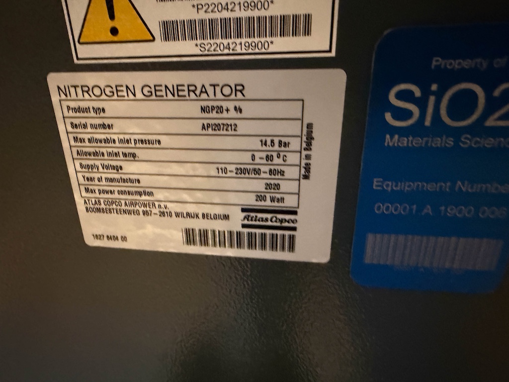Used 2020 Atlas Copco Nitrogen Generator w/(2) Tanks Nitrogen Generators - View 8