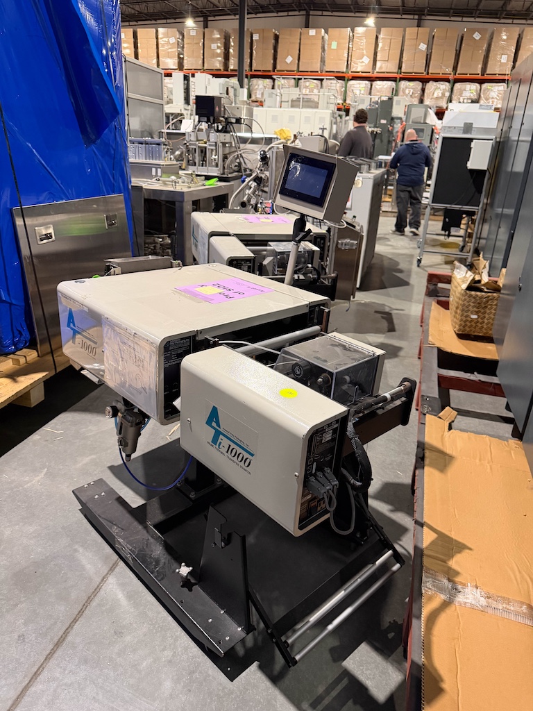 Used Advanced Poly-Packaging Vertical Bagger w/Ti-1000 Thermal Transfer Printer Conveyors - View 2