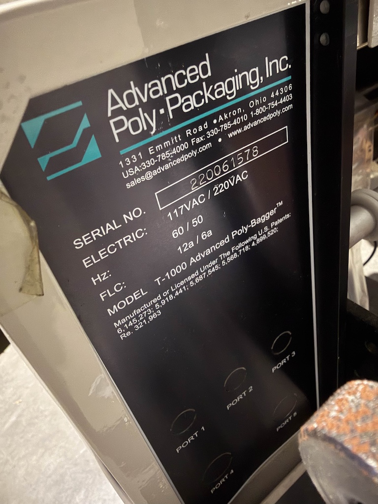 Used Advanced Poly-Packaging Vertical Bagger w/Ti-1000 Thermal Transfer Printer Conveyors - View 3