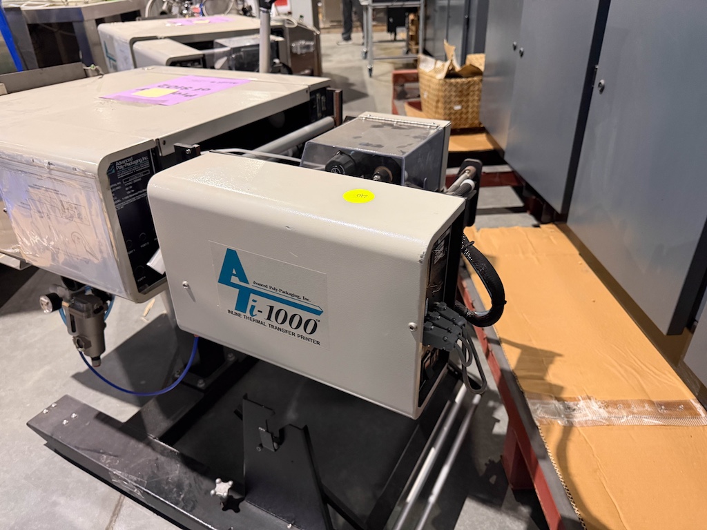 Used Advanced Poly-Packaging Vertical Bagger w/Ti-1000 Thermal Transfer Printer Conveyors - View 4