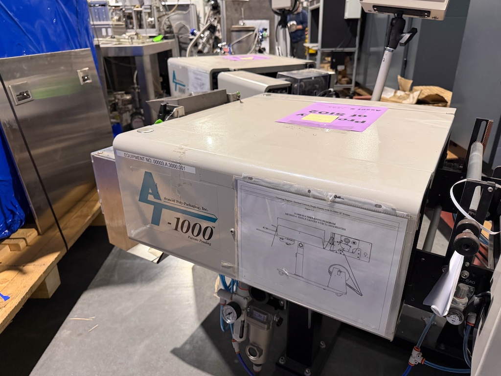 Used Advanced Poly-Packaging Vertical Bagger w/Ti-1000 Thermal Transfer Printer Conveyors - View 5
