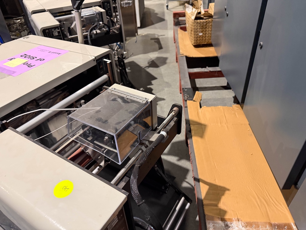 Used Advanced Poly-Packaging Vertical Bagger w/Ti-1000 Thermal Transfer Printer Conveyors - View 6