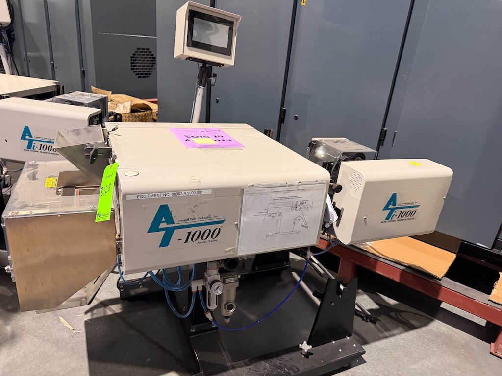 Used Advanced Poly-Packaging Vertical Bagger w/Ti-1000 Thermal Transfer Printer Conveyors - View 7