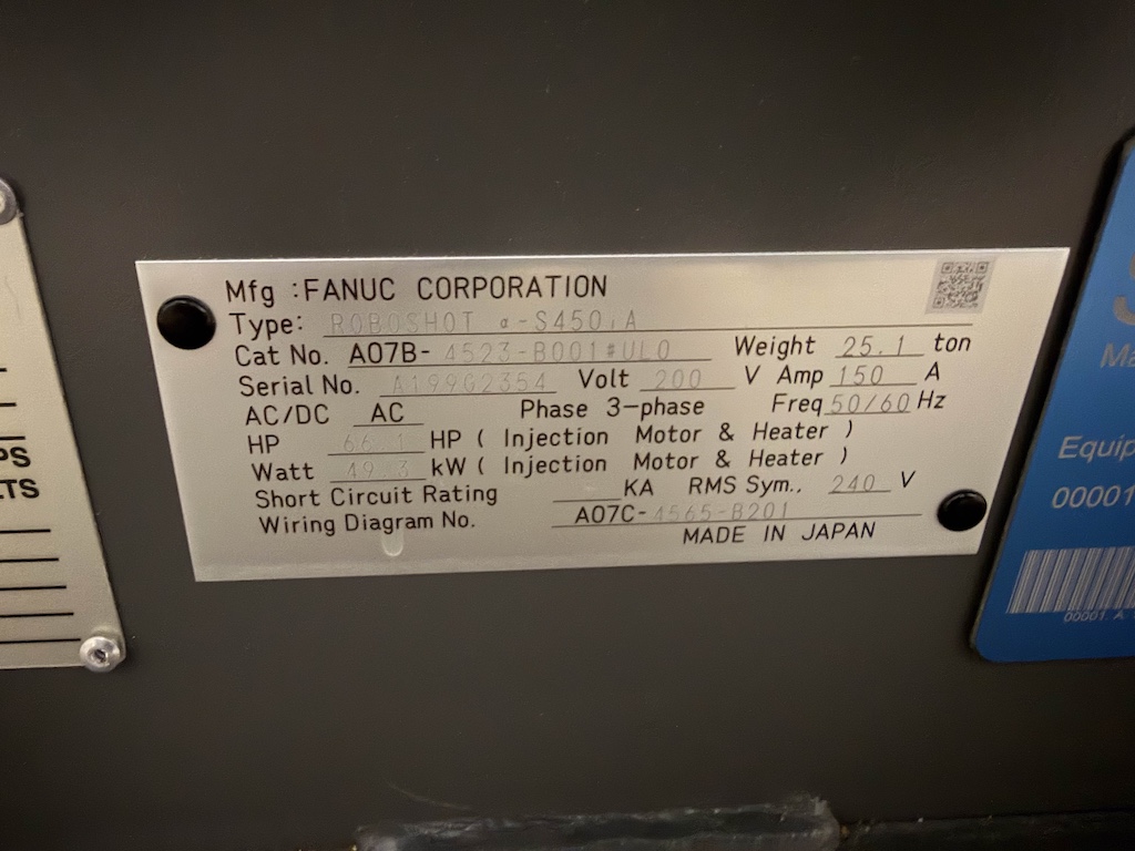 Used 2019 Fanuc (Milacron) 450 Ton All Electric Injection Molding Press Injection Molding Machines: Horizontal - View 5