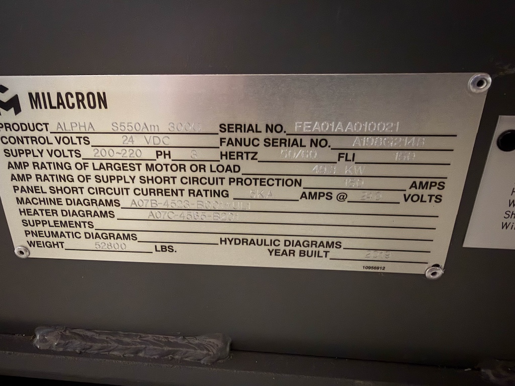 Used 2019 Fanuc (Milacron) 450 Ton All Electric Injection Molding Press Injection Molding Machines: Horizontal - View 9