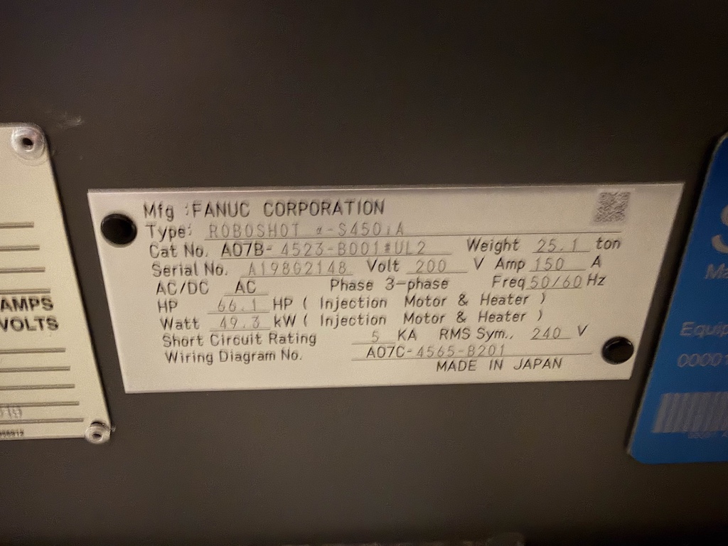 Used 2019 Fanuc (Milacron) 450 Ton All Electric Injection Molding Press Injection Molding Machines: Horizontal - View 10