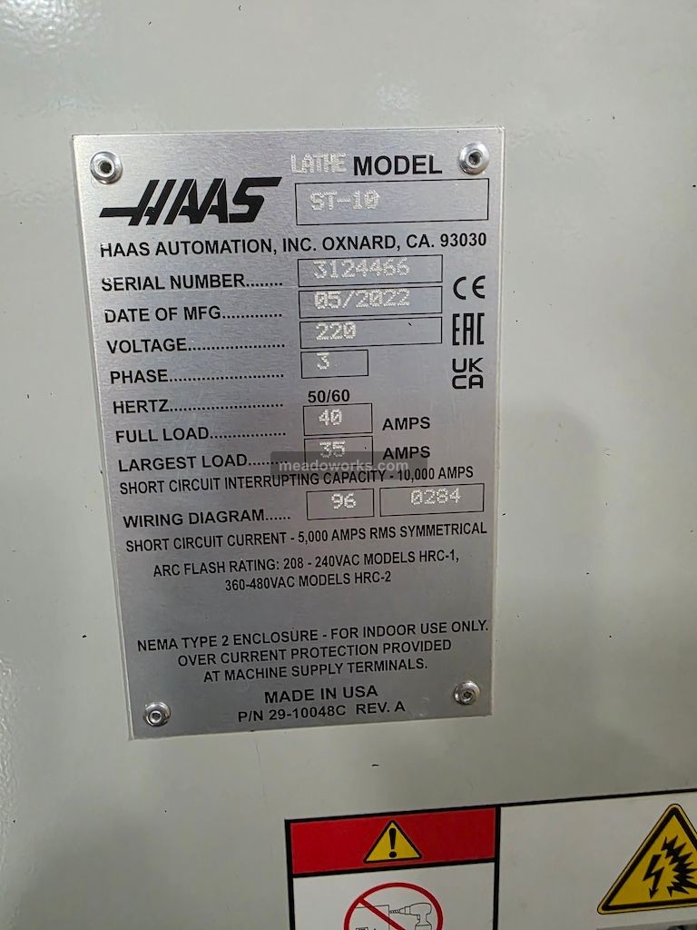 2022 Haas ST-10 CNC Lathe (Machine #8) - Image 2