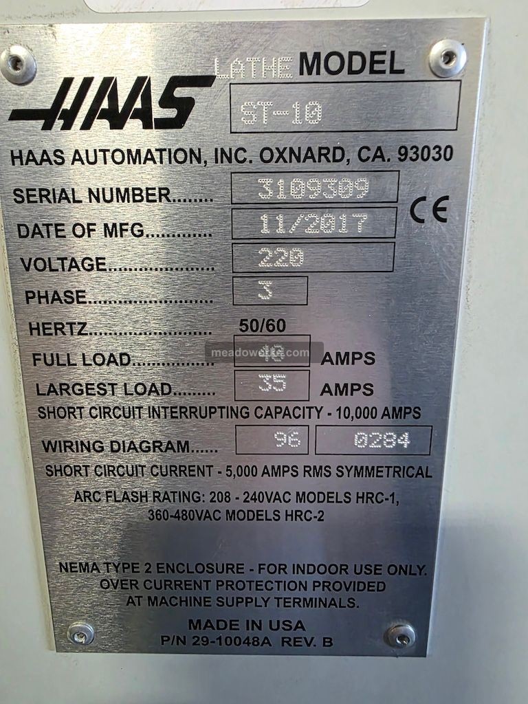 2017 Haas ST-10 CNC Lathe (Machine #6) - Image 4