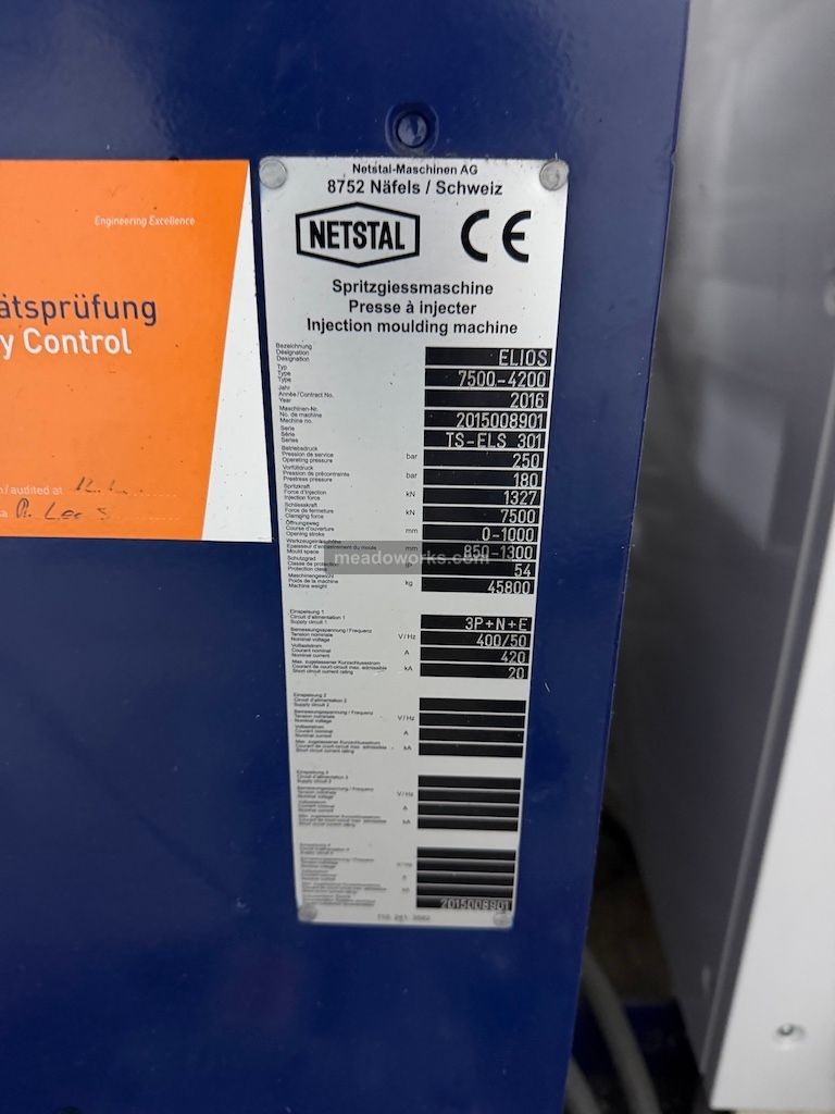 Netstal 843 Ton Injection Molding Press, New in 2016 - Image 13
