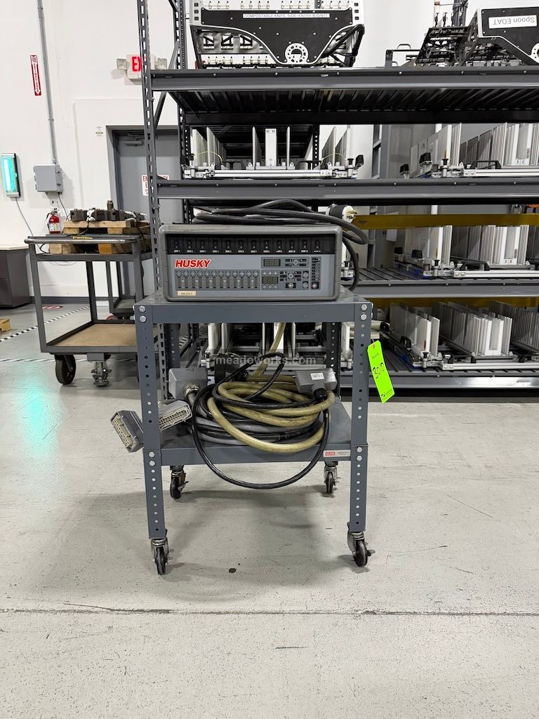 Used Husky 12 Zone Hot Runner Controller w/Cables on Rolling Cart Hot Runner Controllers
