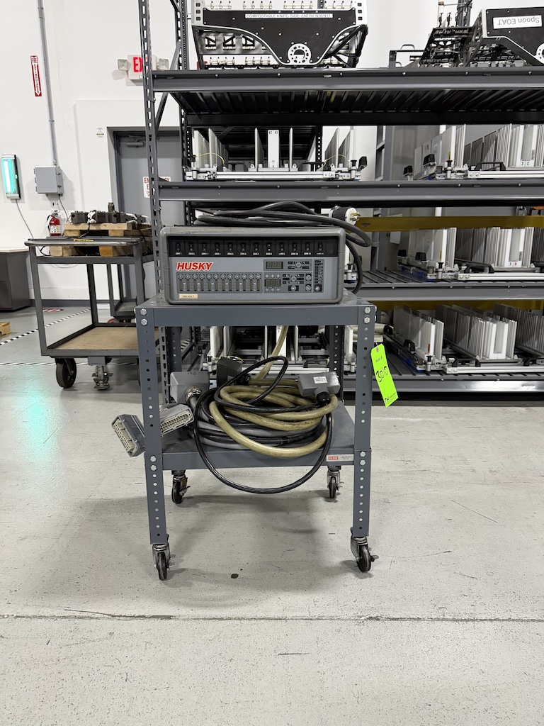 Used Husky 12 Zone Hot Runner Controller w/Cables on Rolling Cart Hot Runner Controllers