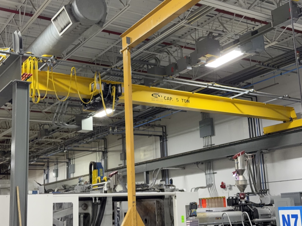 Mass Crane and Hoist 5-Ton Freestanding Crane w/R&M 5-Trolley, Hoist & Flex EX2 Controls