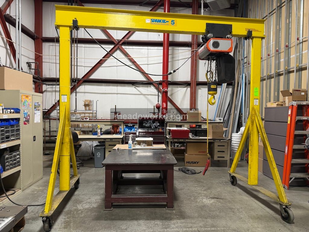 Used Spanco 5-Ton Mobile Crane w/Kone Cranes 5-Ton Hoist & Controls Cranes