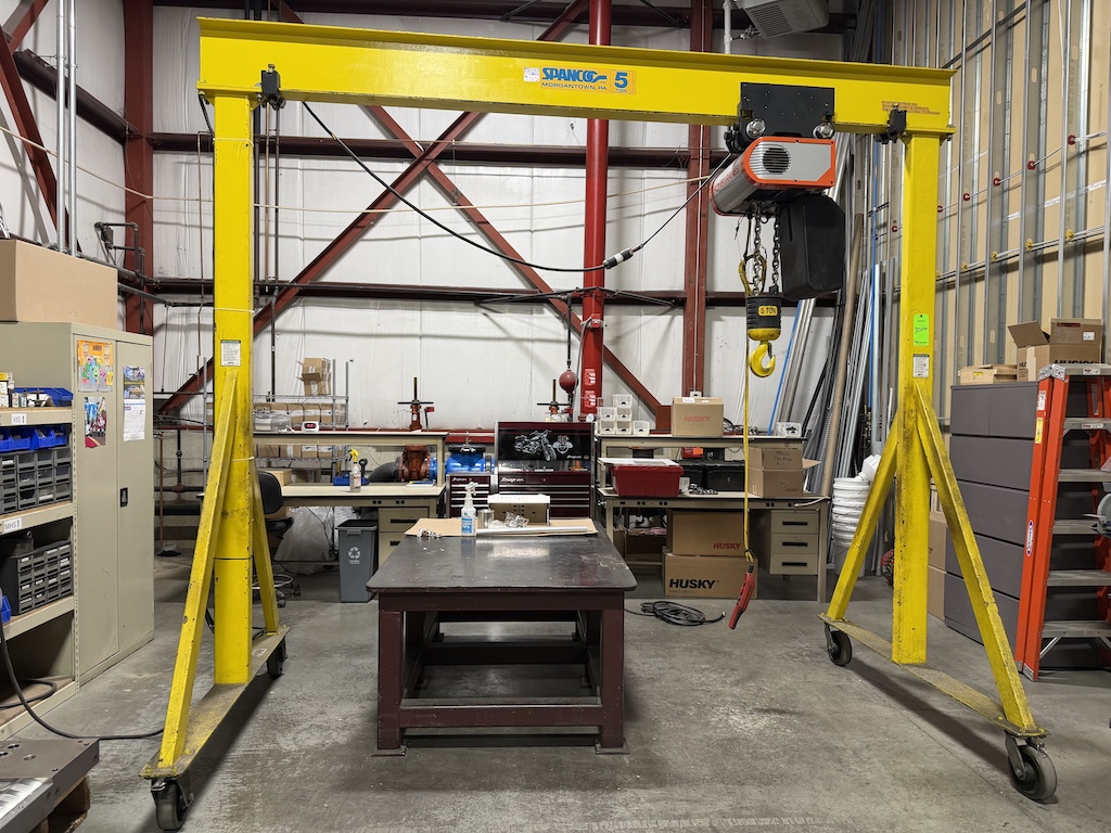 Used Spanco 5-Ton Mobile Crane w/Kone Cranes 5-Ton Hoist & Controls Cranes