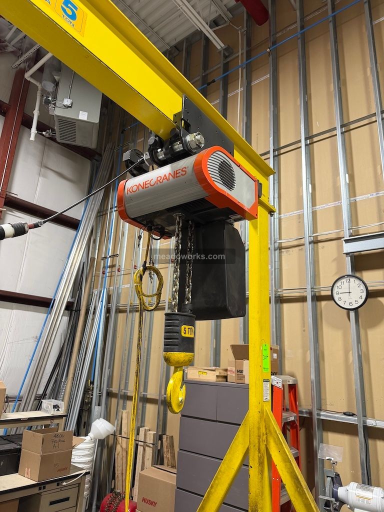 Spanco 5-Ton Mobile Crane w/Kone Cranes 5-Ton Hoist & Controls - Image 2