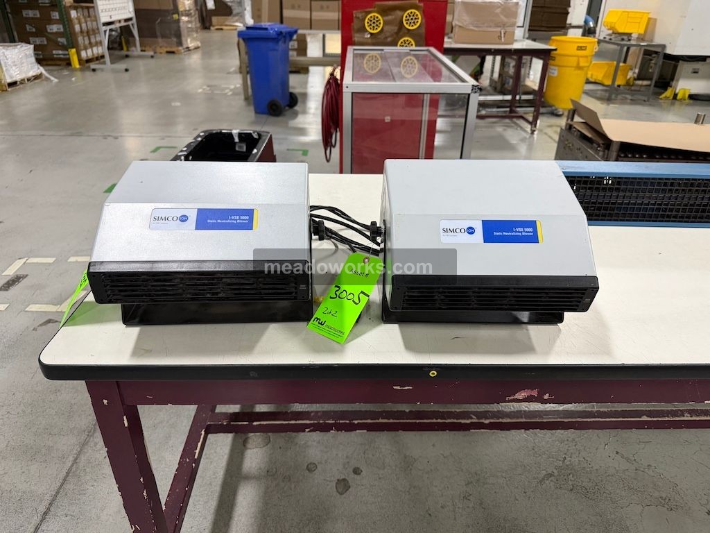 Used Simco Lot of (2) Simco I-VSE 5000 Static Neutralizing Blowers Static Neutralizers