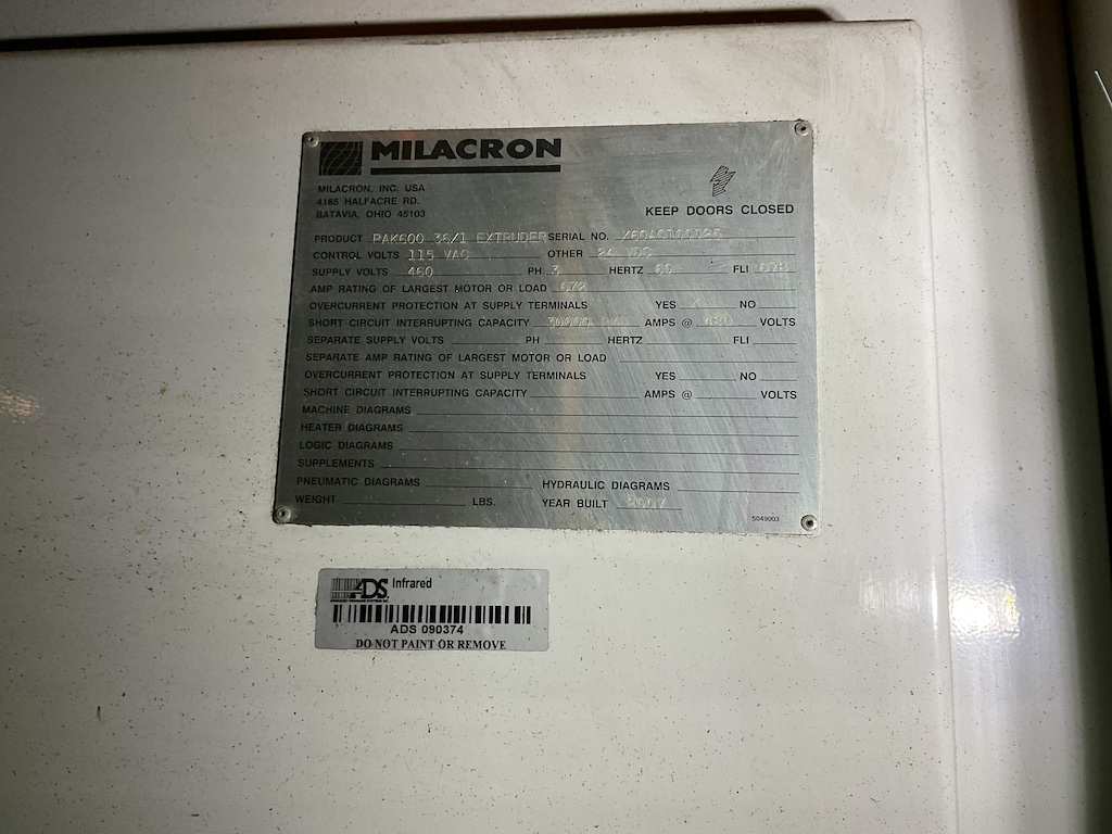 2007 Cincinnati PAK 600 6'' Extruder - Image 7